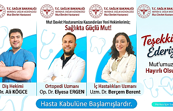 Mut Devlet Hastanesi'ne 3 Yeni Hekim Atandı! İşte Göreve Başlayan İsimler