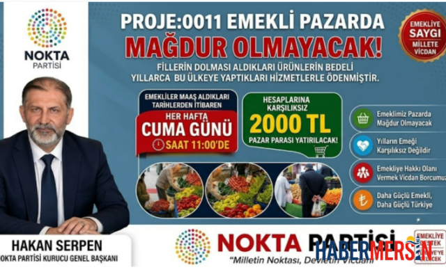 Emekliye Haftalık 2 BİN TL Pazar Desteği Müjdesi! Nokta Partisi'nden "PROJE: 0011" Adımı